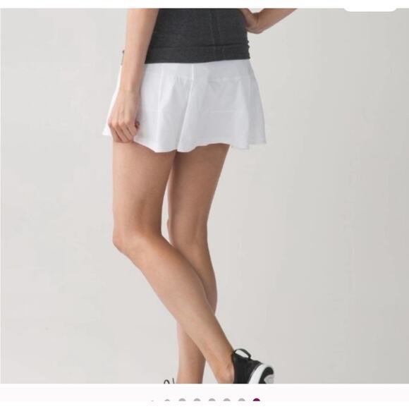 LULULEMON WHITE PACE RIVAL Tennis Skort With Shorts Size: 10 - Picture 2 of 5